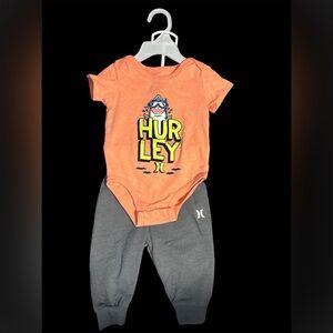 Hurley 2 piece s/s onesie & pant set size 6 months